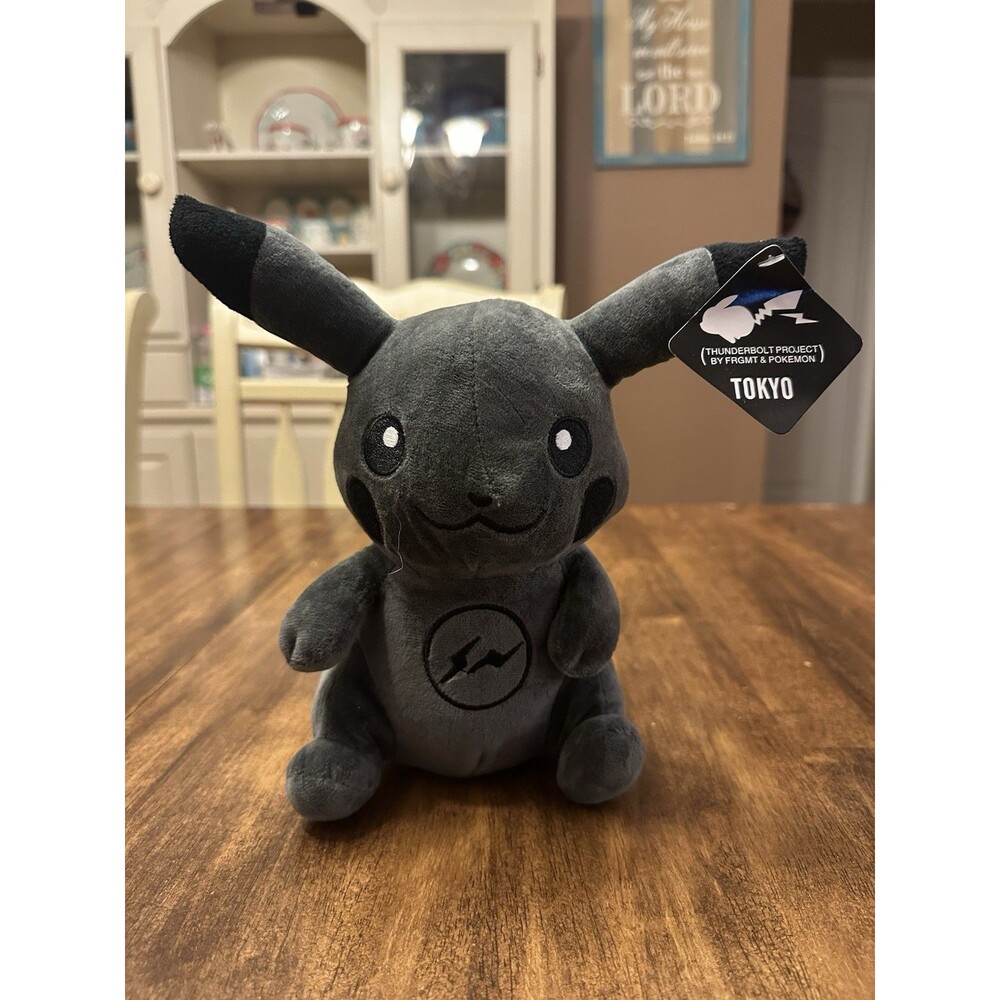 Thunderbolt Project FRGMT x Pokemon Pikachu Gray Black Plush 9" Tokyo w/ Tags